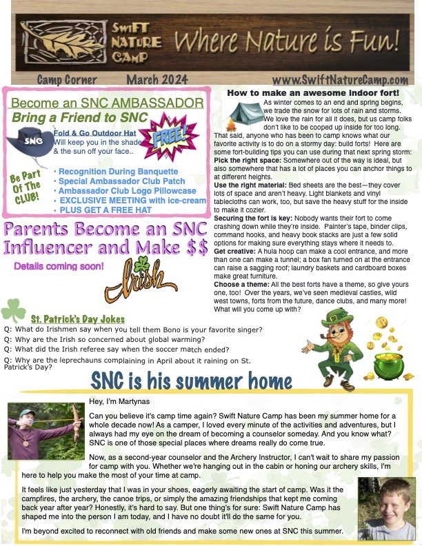 Camp Corner Newsletter